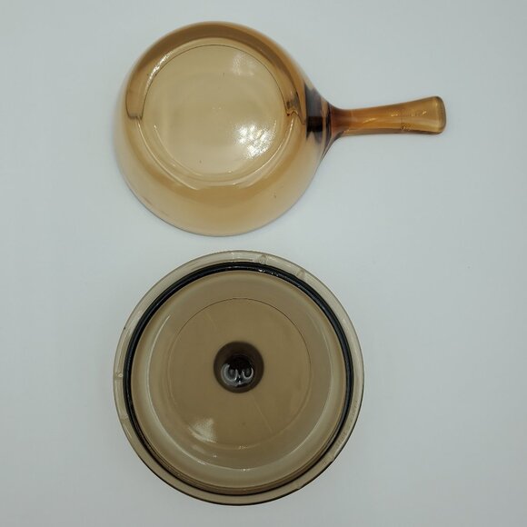 Corning Visions .5 L Saucepan with Lid Amber Vision 1 Pint Sauce Pan - Picture 4 of 5